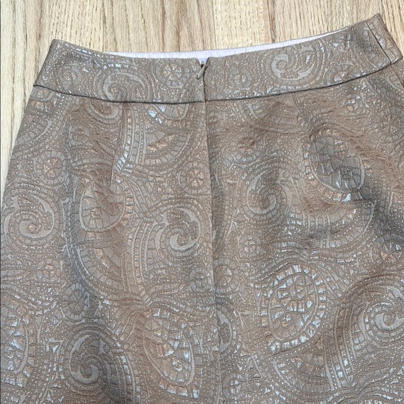 Pencil Skirt Metallic Tan Paisley - Picture 4 of 5